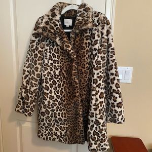 Cheetah Faux Fur Coat size Small